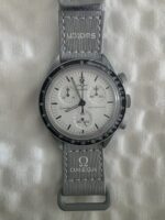 Relógio Swatch X Omega Moonswatch Speedmaster Moon 1965 Cron Cinza Preto Branco - Imagem 9