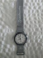Relógio Swatch X Omega Moonswatch Speedmaster Moon 1965 Cron Cinza Preto Branco - Imagem 8