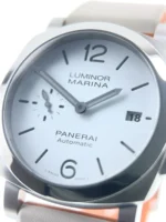 Relógio masculino Panerai Luminor Marina com mostrador branco em aço - Imagem 3